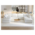 Sky Cloud Sectional Sofa, Modular Washable 160-Inch Linen U-Shaped Sectionals 8-Seaters, White