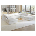 Sky Cloud Sectional Sofa, Modular Washable 160-Inch Linen U-Shaped Sectionals 8-Seaters