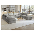 Sky Cloud Sectional Sofa, Modular Washable 160-Inch Linen U-Shaped Sectionals 8-Seaters