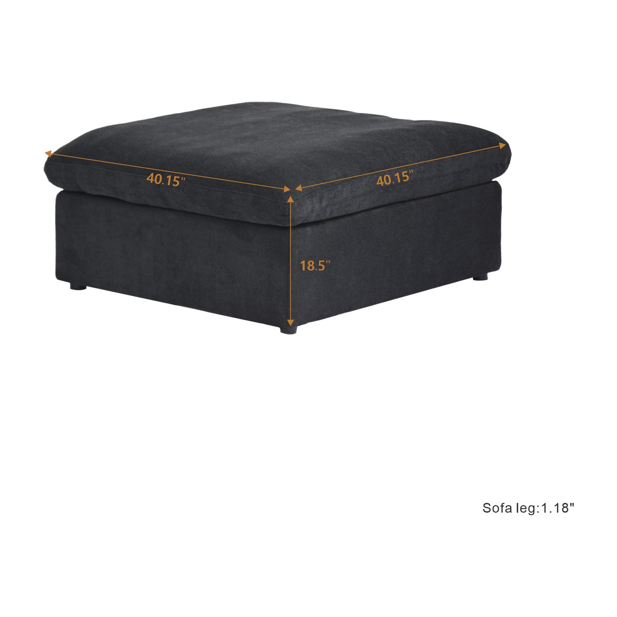 Sky Cloud Sectional Sofa, Modular Washable 40-Inch Linen Ottomans 1-Seaters