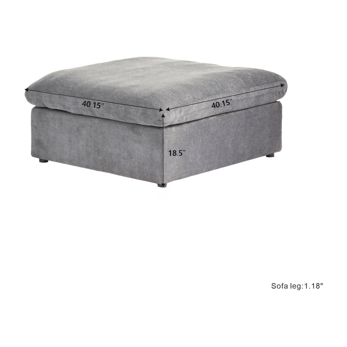 Sky Cloud Sectional Sofa, Modular Washable 40-Inch Linen Ottomans 1-Seaters