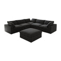 Sky Cloud Sectional Sofa, Replaceable Cover 120-Inch Linen Corner Sectionals 5-Seaters