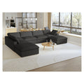 Sky Cloud Sectional Sofa, Replaceable Cover 160-Inch Linen Corner Sectionals 7-Seaters