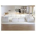Sky Cloud Sectional Sofa, Replaceable Cover 201-Inch Linen U-Shaped Sectionals 9-Seaters, White