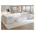 Sky Cloud Sectional Sofa, Replaceable Cover 201-Inch Linen U-Shaped Sectionals 9-Seaters