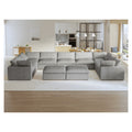 Sky Cloud Sectional Sofa, Replaceable Cover 201-Inch Linen U-Shaped Sectionals 9-Seaters