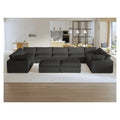 Sky Cloud Sectional Sofa, Replaceable Cover 201-Inch Linen U-Shaped Sectionals 9-Seaters