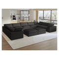 Sky Cloud Sectional Sofa, Replaceable Cover 201-Inch Linen U-Shaped Sectionals 9-Seaters