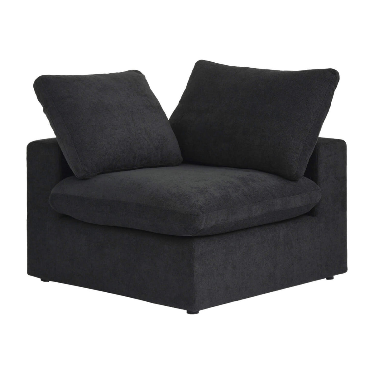 Sky Cloud Sectional Sofa, Replaceable Cover 40-Inch Linen Single Sofa 1-Seaters, Black