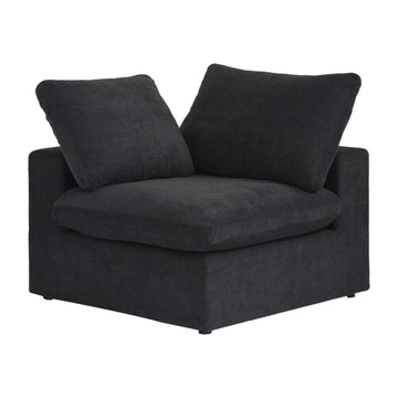 Sky Cloud Sectional Sofa, Replaceable Cover 40-Inch Linen Single Sofa 1-Seaters, Black