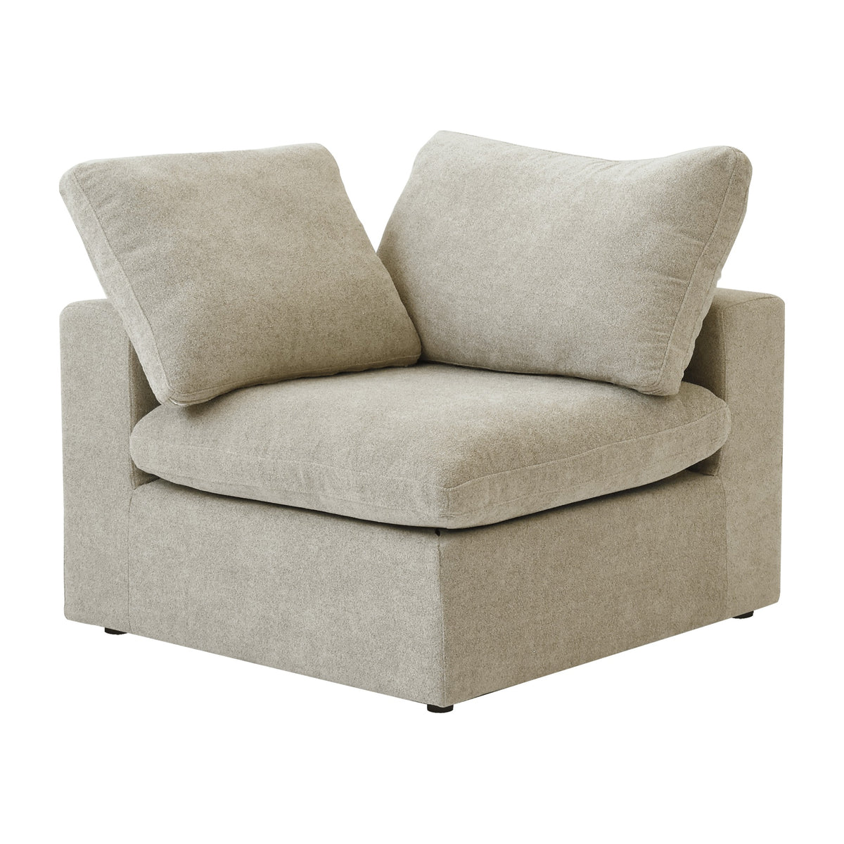 Sky Cloud Sectional Sofa, Replaceable Cover 40-Inch Linen Single Sofa 1-Seaters, Khaki