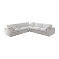 Sky Cloud Sectional Sofa, Washable Cover 120-Inch Linen Corner Sectionals 5-Seaters