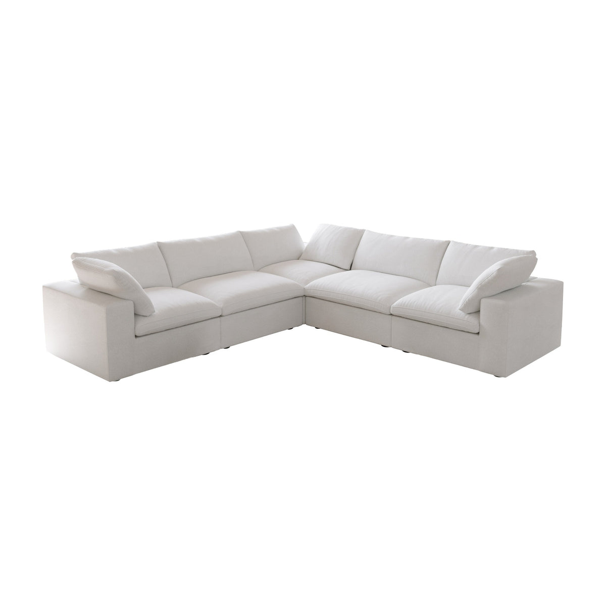 Sky Cloud Sectional Sofa, Washable Cover 120-Inch Linen Corner Sectionals 5-Seaters
