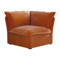 Sky Plus Velvet Cloud Sofa, Modular Washable 43-Inch Velvet Single Sofa 1-Seaters, Dark Orange