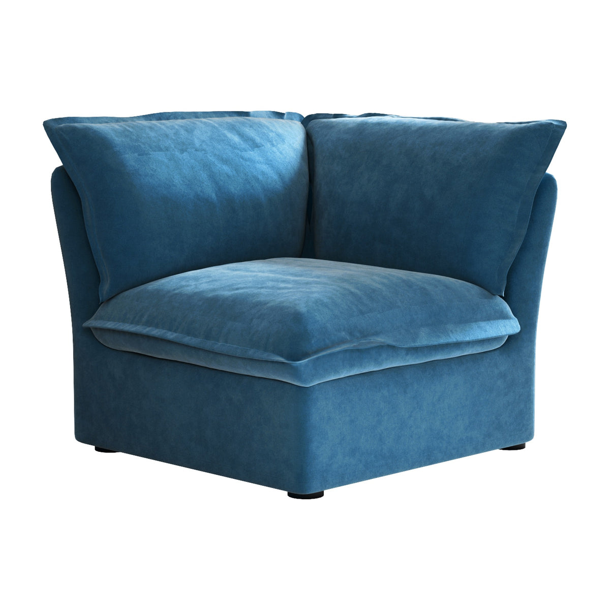 Sky Plus Velvet Cloud Sofa, Modular Washable 43-Inch Velvet Single Sofa 1-Seaters, Blue