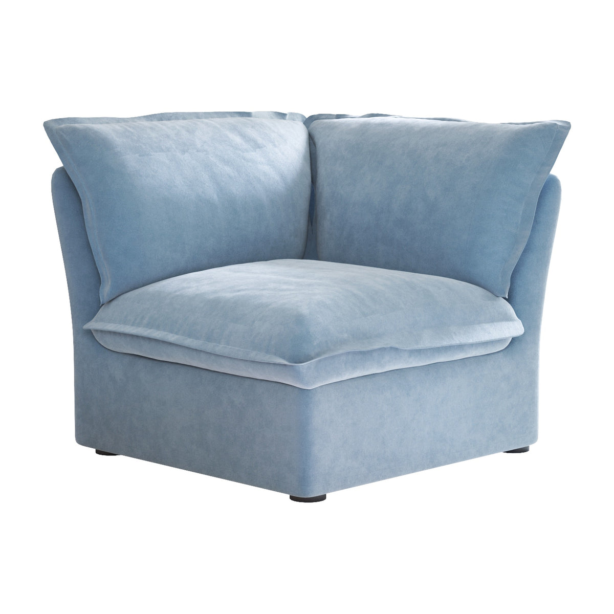 Sky Plus Velvet Cloud Sofa, Modular Washable 43-Inch Velvet Single Sofa 1-Seaters, Light Blue