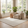 Solid Ivory Ribbed in a reading nook