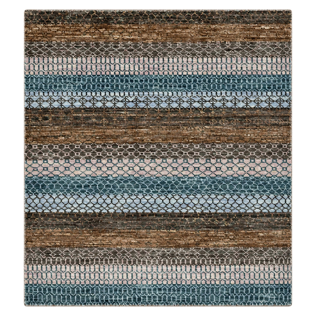 Sondrio Colorful Indo Savannah Modern Rug, full view on a white background