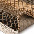 Spectrum Luxury handmade Gold Rug, folded corner showing the back