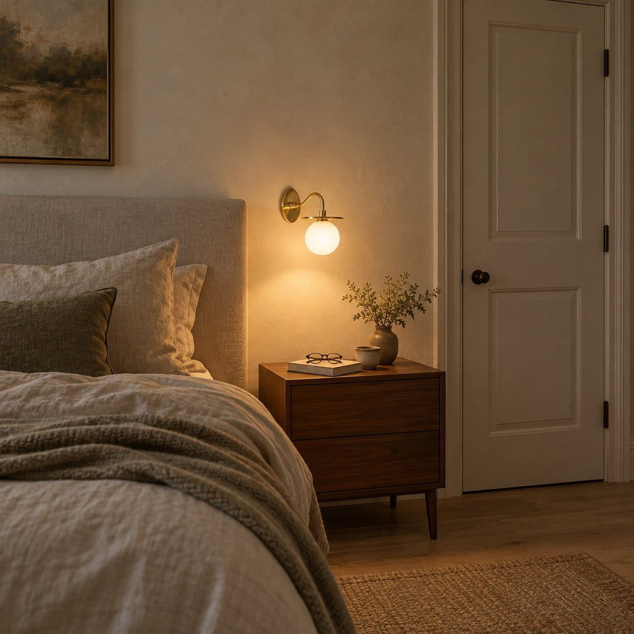 Stilnovo Style Brass Sputnik One Light Wall Sconce in a room