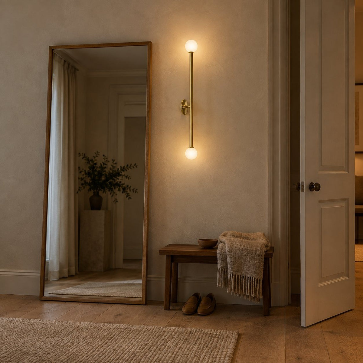 Stilnovo Style Brass Sputnik Wall Sconce in a room