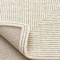 Stripe exquisite rug, folded corner showing the back