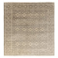 Taupe Floral Gray Trbal Turkish Muted Look Rug, full view on a white background