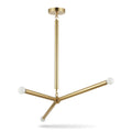 Three-Light Modern Stilnovo Ceiling Lamp in polished brass