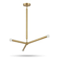 Three-Light Modern Stilnovo Ceiling Lamp in brushed brass