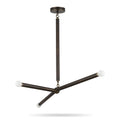 Three-Light Modern Stilnovo Ceiling Lamp in blackened brass