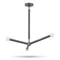 Three-Light Modern Stilnovo Ceiling Lamp in antique black