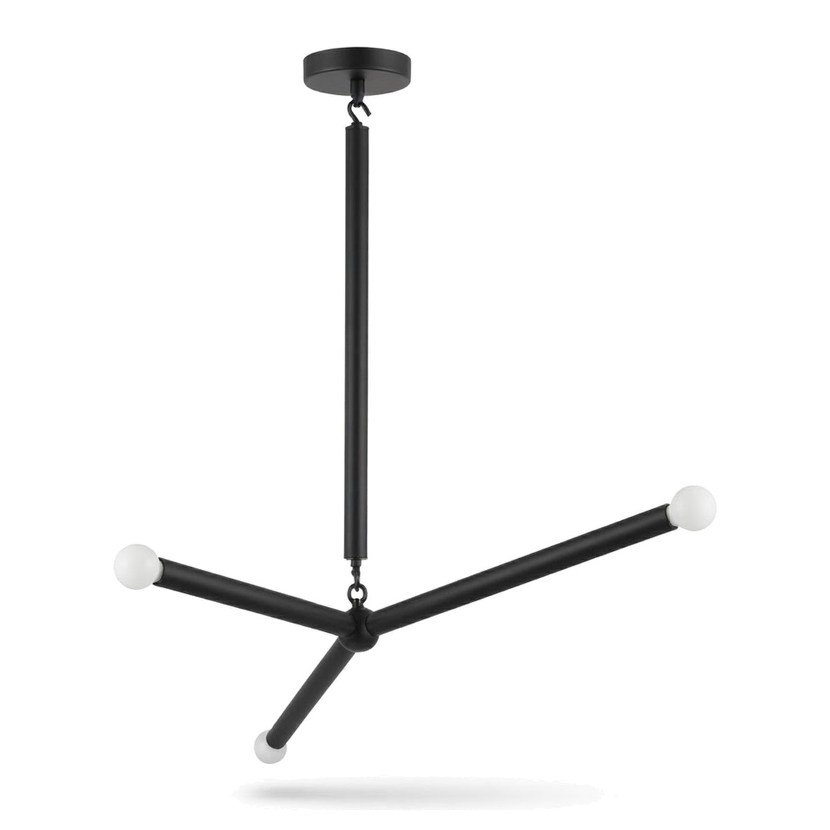 Three-Light Modern Stilnovo Ceiling Lamp in matt black