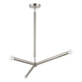 Three-Light Modern Stilnovo Ceiling Lamp in brushed chrome