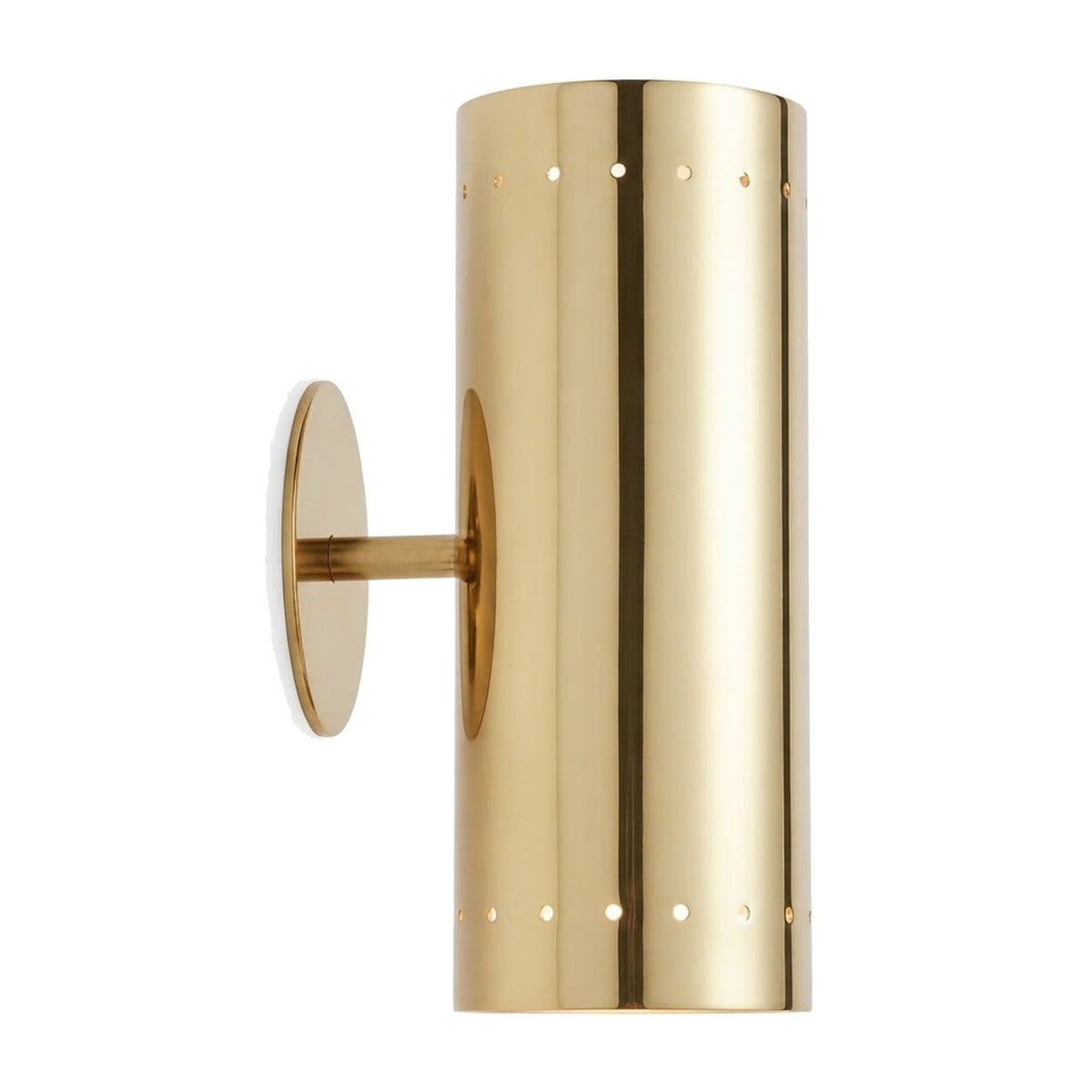 Two-Light Mid-Century Brass Wall Sconce in polished brass