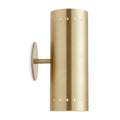 Two-Light Mid-Century Brass Wall Sconce in brushed brass