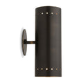 Two-Light Mid-Century Brass Wall Sconce in blackened brass