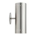 Two-Light Mid-Century Brass Wall Sconce in brushed chrome