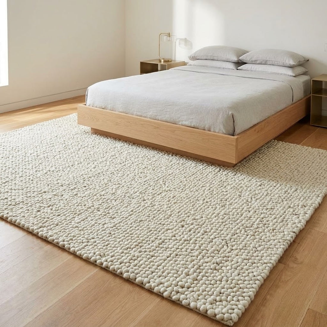 Unparalleled Bubble Ivory Rug, full view on a white background