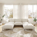 Urban Ark Modular Sofa, 3-Seater with 2 Chaises U-shaped Couch, White