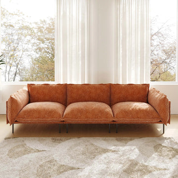 Urban Ark Modular Sofa, Cloud Velvet 3-Seater Sectional 111-Inch, Orange