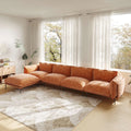 Urban Ark Modular Sofa, 4-Seater L-shaped Chaise Velvet Sectional Couch