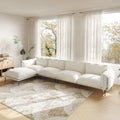 Urban Ark Modular Sofa, 4-Seater L-shaped Chaise Velvet Sectional Couch