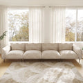 Urban Ark Modular Sofa, 4-Seater Cloud Velvet Sectional Couch 143-Inch, Sand