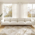 Urban Ark Modular Sofa, 4-Seater Cloud Velvet Sectional Couch 143-Inch, White