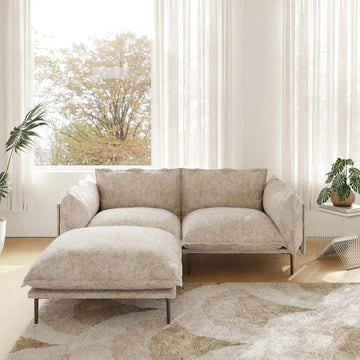 Urban Ark Modular Sofa, Cloud Velvet Loveseat with Chaise 75-Inch, Sand