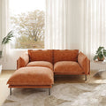 Urban Ark Modular Sofa, Cloud Velvet Loveseat with Chaise 75-Inch, Orange