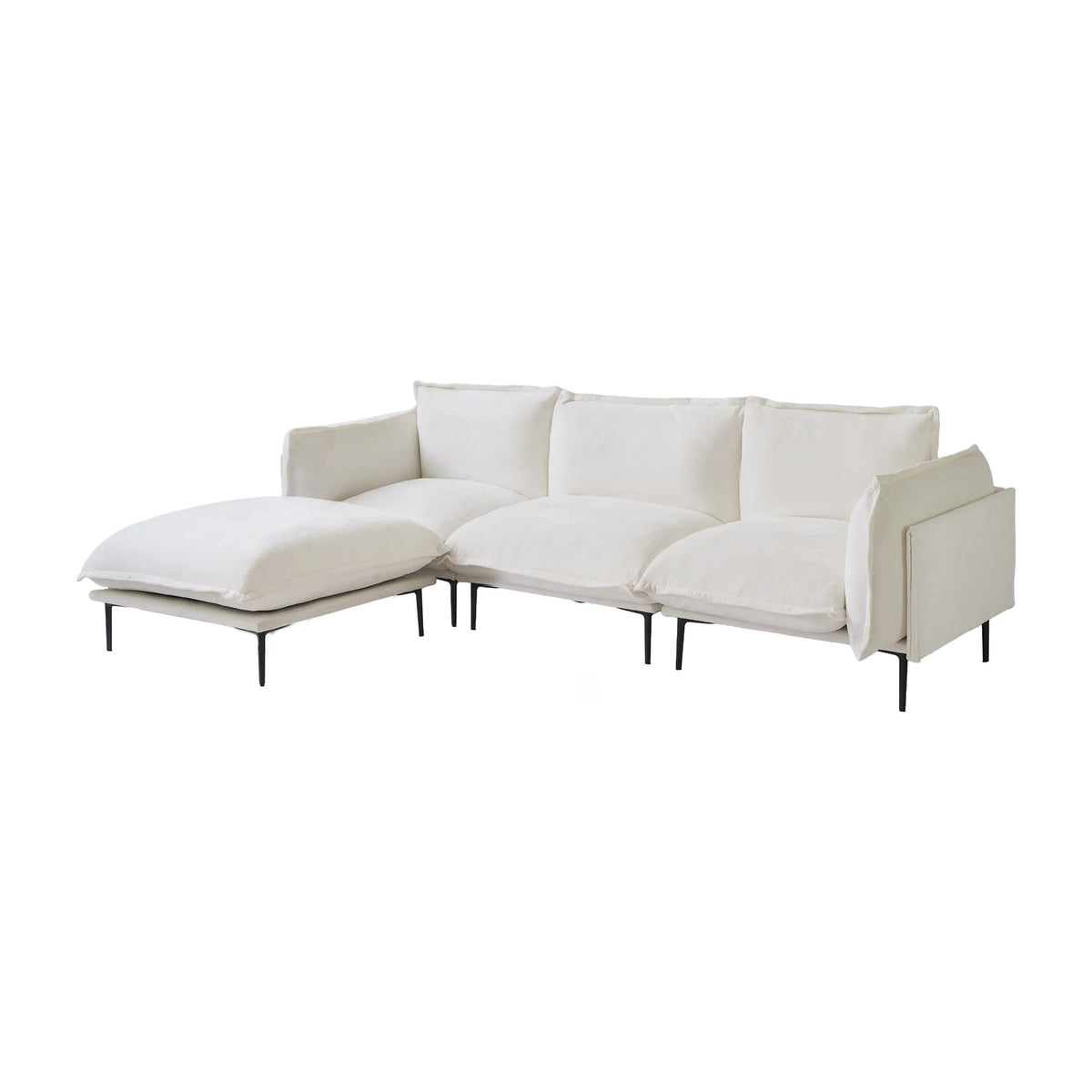 Urban Ark Modular Sofa, 3-Seater Chaise L-shaped Couch Cloud Velvet