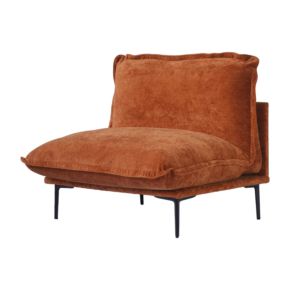 Urban Ark Modular Sofa, Cloud Velvet Middle Seat for Sectional, Orange