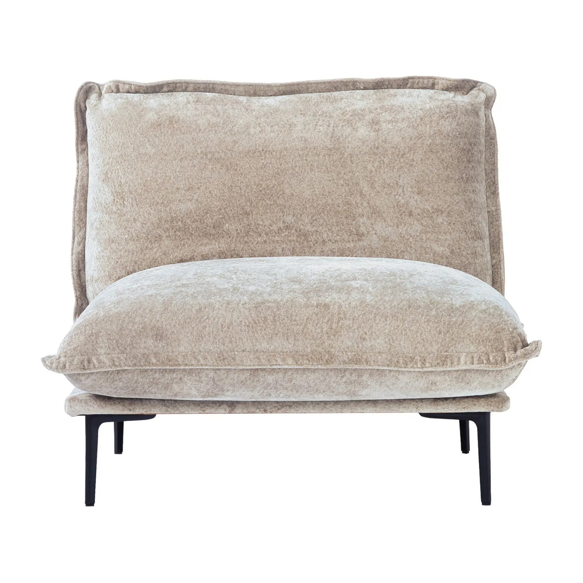 Urban Ark Modular Sofa, Cloud Velvet Middle Seat for Sectional, Sand