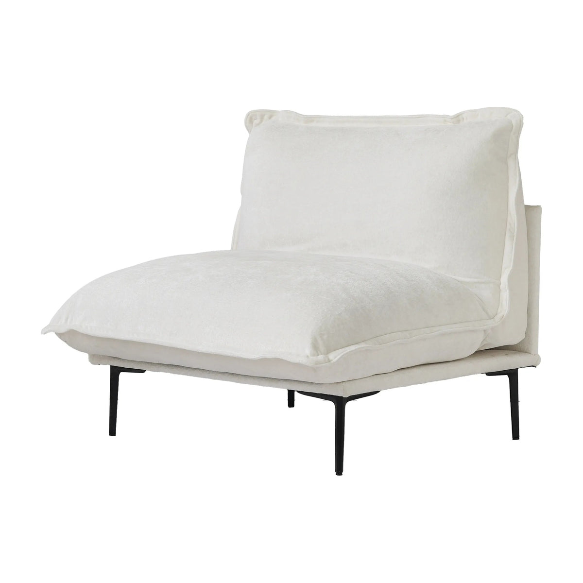 Urban Ark Modular Sofa, Cloud Velvet Middle Seat for Sectional, White